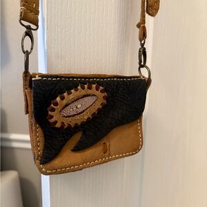 Artisan Tan and Black Leather Mini Bag